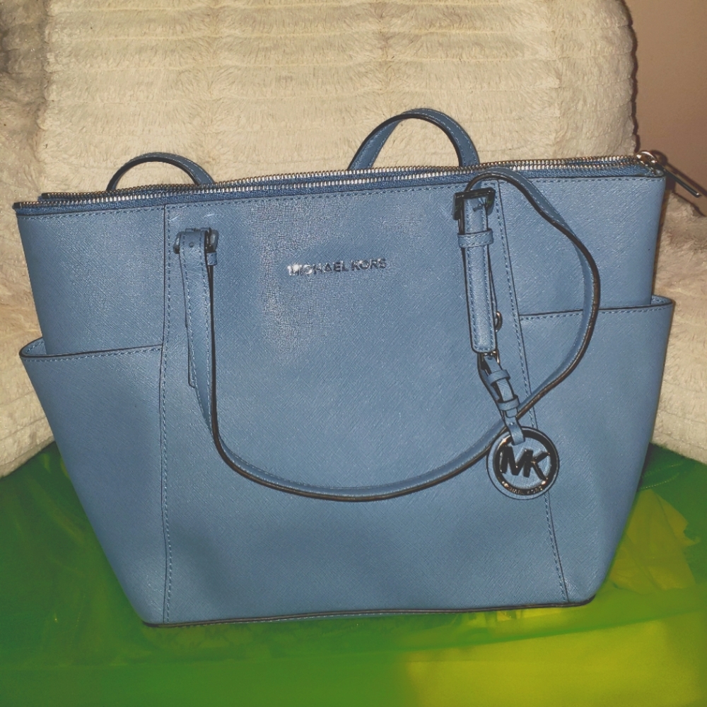 Michael Kors Charlotte Saffoano Tote Powder Blue
